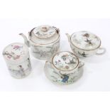 Group of late 19th century Chinese ceramics - including pair of graduated rice wine pots with