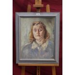 Phyllis Roger, oil on canvas - self portrait, initialled, a female nude study verso, framed,