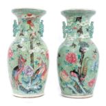 Pair good quality late 19th century Chinese export vases,