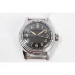 Second World War American Military Issue Elgin wristwatch with circular black dial,