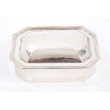 Contemporary Continental silver table box of octagonal form,