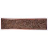 Victorian finely carved fruitwood panel carved on a nautical theme,