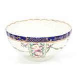 18th century Worcester fluted bowl, circa 1755,