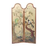 Early 20th century Arts & Crafts two-fold painted screen,