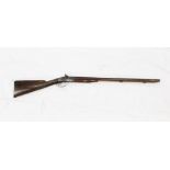 Mid-19th century percussion double-barrelled sporting gun - the foliate engraved locks signed - B.