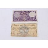 Scotland - One Pound banknotes - to include The Commercial Bank of Scotland Ltd. (purple).