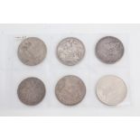 World - mixed silver coins - to include G.B. Crowns George IV 1822 Secundo. VG, Victoria J.H.