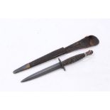 Second World War third pattern Fairbairn-Sykes F-S fighting / Commando knife with blued blade,