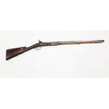 Early 19th century percussion sporting gun (converted from flintlock) with engraved sidelock,