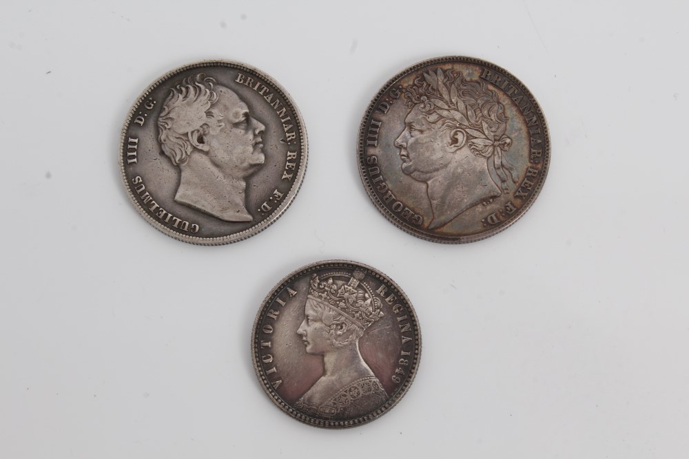 G.B. mixed silver coinage - to include Half Crowns George IV 1820. AVF, William IV 1836. - Image 2 of 2