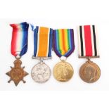 First World War and later medal group - comprising 1914 - 1915 Star, War and Victory medals,