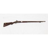 19th century Indian percussion trade musket with walnut stock and steel ramrod