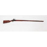 Unusual early 19th century flintlock trade gun with Kentucky-style long barrel with Birmingham