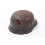 Nazi M35 Luftwaffe helmet, remains of Luftwaffe badge visible to top,