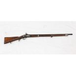 19th century Austrian percussion military musket with sidelock,