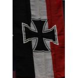 First World War Imperial German battle flag - with details stamped to edging