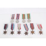 Group of Second World War medals - comprising 1939 - 1945 Star (x 2), Italy Star (x 2), Burma Star,