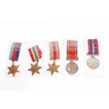 Second World War medal group - comprising 1939 - 1945 Star, Africa Star, Italy Star,