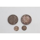 G.B. mixed silver coinage - to include Victoria J.H. Double Florins 1887. AU, 1889. F, Y.H.