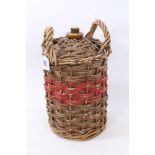 First World War Royal Navy stoneware rum container in wicker carrier