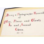 Interesting photograph album of China and Hong Kong, captioned 'Being a photographic record of Men,