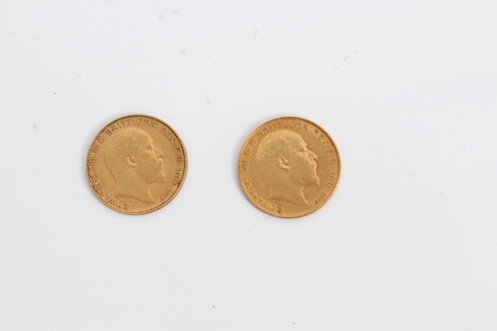 G.B. gold Half Sovereigns Edward VII - 1908 and 1909. - Image 2 of 2