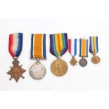 First World War 1914 - 1915 Star trio - comprising 1914 - 1915 Star, War and Victory medals,