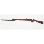 Rare Second World War Home Guard dummy drill rifle with wooden stock and metal mounts - complete