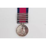 Victorian Military General Service medal with five clasps - Corunna, Vittoria, Pyrenees,