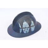 Second World War painted French helmet, marked - Dunkirk 1940 B.E.F.