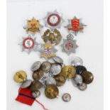 Group of Fire Service buttons and badges - including London Fire Brigade