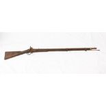 19th century Indian three-band Enfield-type military musket with steel ramrod,