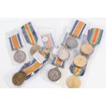 Six First World War pairs - comprising War and Victory medals, named to 18708 PTE. W. Scotney E.