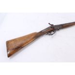 Late 19th century Continental pin-fire breech-loading sporting gun with under leaver-action and