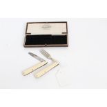 Steel and ivorine campaign cutlery set - comprising knife and fork