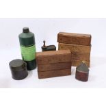 Selection of military greases and oils - including an oil can - possibly for a Vickers machine gun,