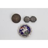 World - enamelled and silver mounted coins - to include G.B. Victoria J.H.