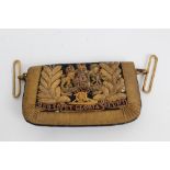 Edwardian Royal Artillery Officers' cross belt pouch with ornate bullion work decoration