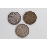 G.B. mixed silver Crowns Edward VII 1902. AVF, George V 1935. AEF and George VI 1937.