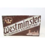 Early 20th century double-sided wall mounted enamel advertising sign 'Westminster Virginia