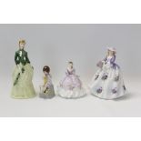Four Royal Worcester figures - Sunday Morning, Saturday Girl,