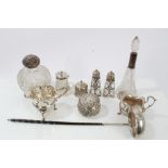 Selection of miscellaneous silver - including vesta, cigarette case, christening set, napkin rings,