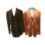 Gentlemen's Italian brown velvet evening jacket,