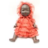 Doll - early 20th century black Armand Marseille bisque head marked - A.M.