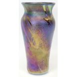 John Ditchfield purple iridescent vase, signed on base,