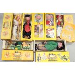 Boxed Pelham Puppet Collection - Austrian Girl (in Gypsy box), Dutch Girl, Witch, Giant, Wizard,