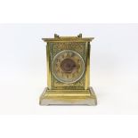 Late 19th / early 20th century Continental alarm clock with twin spring movement,