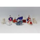 Eight Royal Doulton figures - Ninette HN3215, Southern Belle HN3174, Gail HN3321,