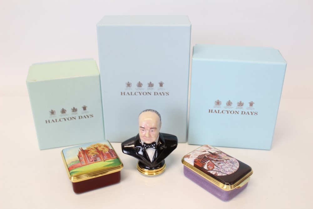 Three limited edition Halcyon Days boxes - Winston Churchill no. 13 of 150, Snow Under Arch no. - Image 3 of 3