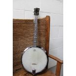 Antoria four-string tenor banjo in soft case